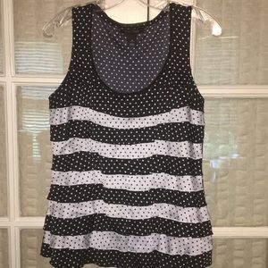 White House Black Market black/white tank Medium